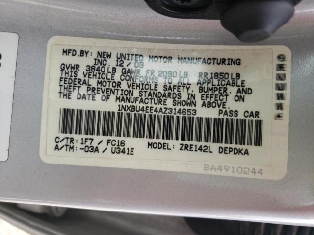 Photo 10 from auction – 2010 TOYOTA COROLLA BA with VIN 1NXBU4EE4AZ314653