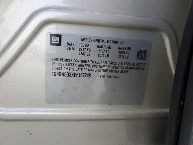 Photo 10 from auction – 2015 BUICK LACROSSE with VIN 1G4GA5G3XFF167248