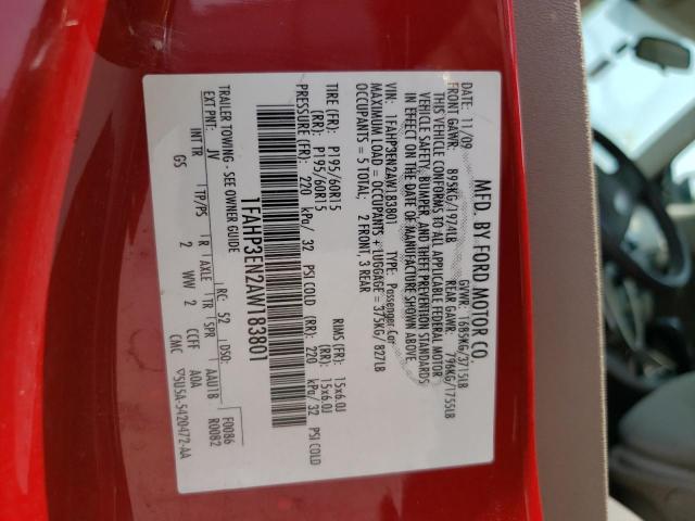 Photo 10 from auction – 2010 FORD FOCUS S with VIN 1FAHP3EN2AW183801