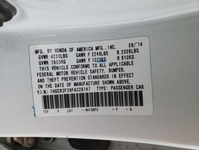 Photo 10 from auction – 2015 HONDA ACCORD LX with VIN 1HGCR2F39FA026147