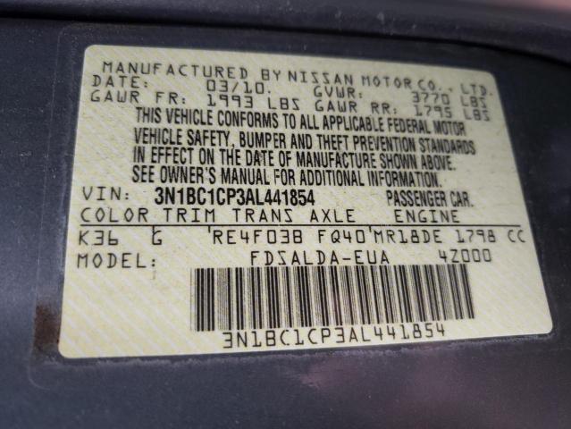 Photo 10 from auction – 2010 NISSAN VERSA with VIN 3N1BC1CP3AL441854