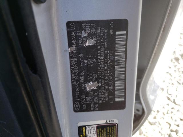 Photo 10 from auction – 2010 HYUNDAI SANTA FE G with VIN 5NMSG3AB3AH379373