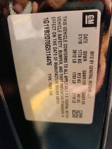 Photo 10 from auction – 2016 CHEVROLET CORVETTE S with VIN 1G1YB2D76G5114476
