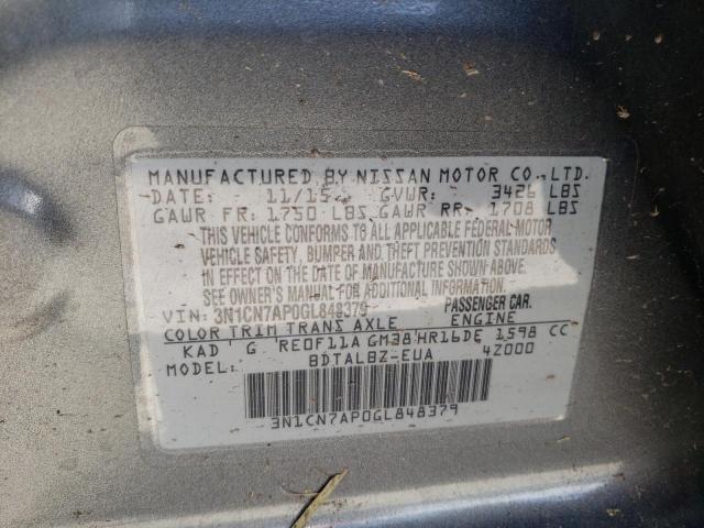 Photo 10 from auction – 2016 NISSAN VERSA S with VIN 3N1CN7AP0GL848379