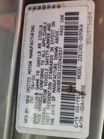 Photo 10 from auction – 2003 TOYOTA COROLLA with VIN 1NXBR32E13Z042937