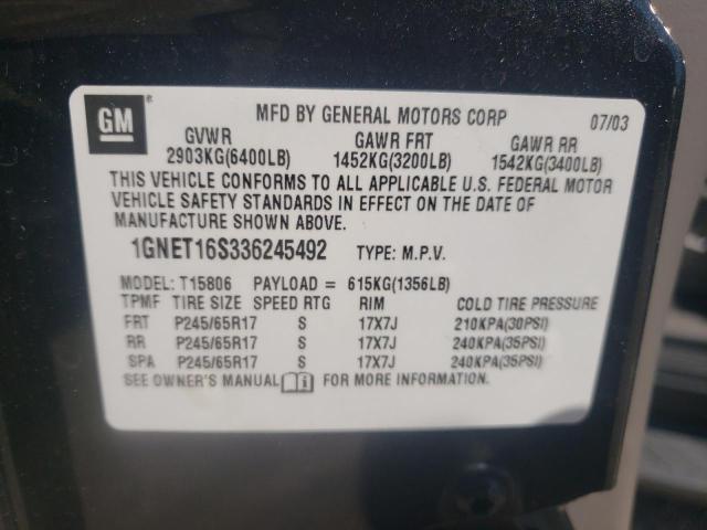 Photo 10 from auction – 2003 CHEVROLET TRAILBLAZE with VIN 1GNET16S336245492