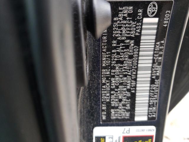Photo 10 from auction – 2012 TOYOTA CAMRY BASE with VIN 4T1BF1FK7CU009907