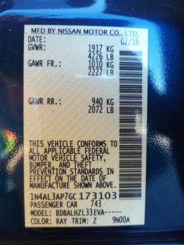 Photo 10 from auction – 2016 NISSAN ALTIMA 2.5 with VIN 1N4AL3AP7GC173103