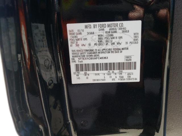 Photo 10 from auction – 2010 FORD F150 SUPER with VIN 1FTEX1C8XAFC45363