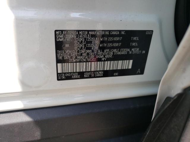 Photo 10 from auction – 2022 TOYOTA RAV4 XLE with VIN 2T3W1RFV2NC185302