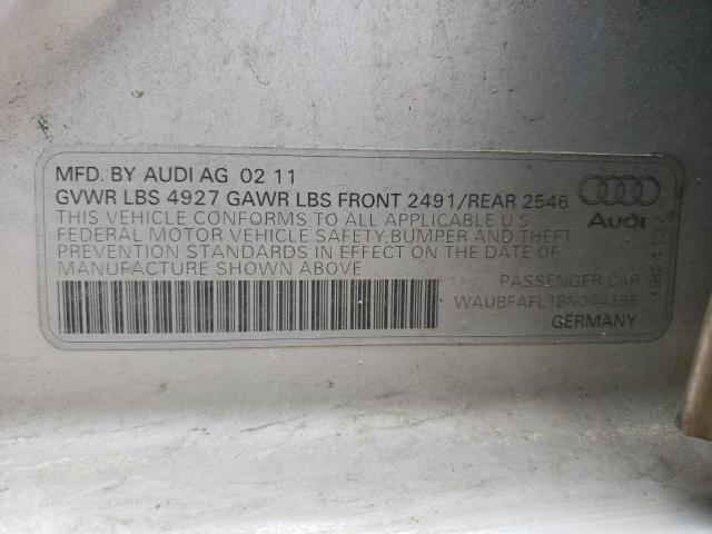 Photo 10 from auction – 2011 AUDI A4 PREMIUM with VIN WAUBFAFL1BN044395