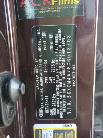 Photo 10 from auction – 2012 KIA OPTIMA LX with VIN 5XXGM4A78CG013703