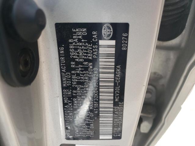 Photo 10 from auction – 2004 TOYOTA CAMRY with VIN 4T1BF32K04U570243