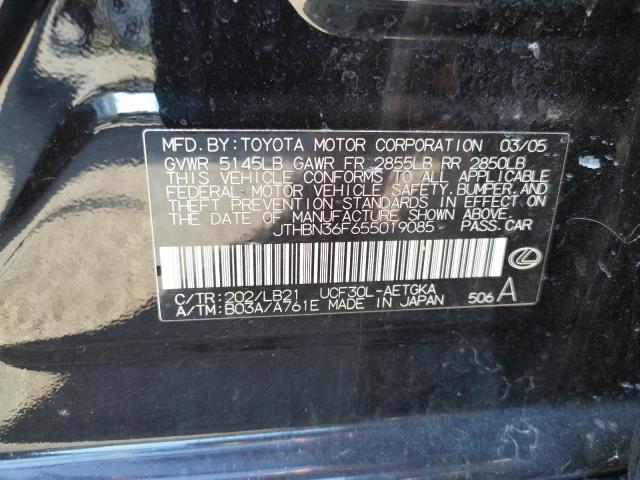 Photo 10 from auction – 2005 LEXUS LS 430 with VIN JTHBN36F655019085