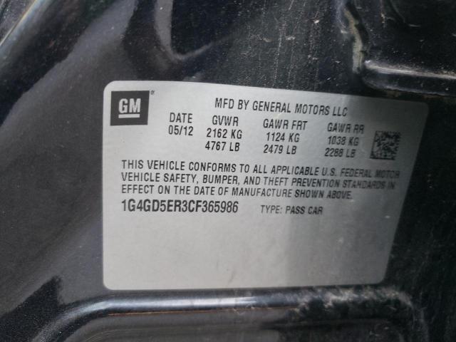 Photo 10 from auction – 2012 BUICK LACROSSE P with VIN 1G4GD5ER3CF365986