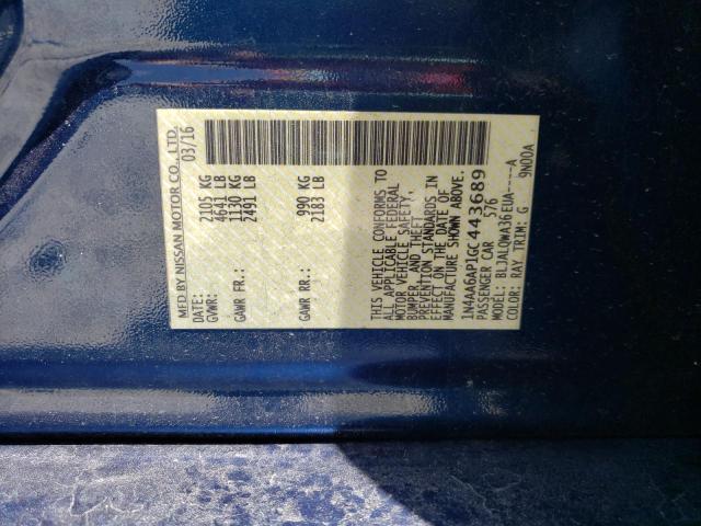 Photo 10 from auction – 2016 NISSAN MAXIMA 3.5 with VIN 1N4AA6AP1GC443689