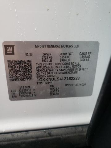 Photo 10 from auction – 2020 GMC ACADIA SLT with VIN 1GKKNULS4LZ162233