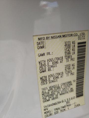 Photo 10 from auction – 2011 NISSAN ARMADA SV with VIN 5N1BA0ND2BN613160