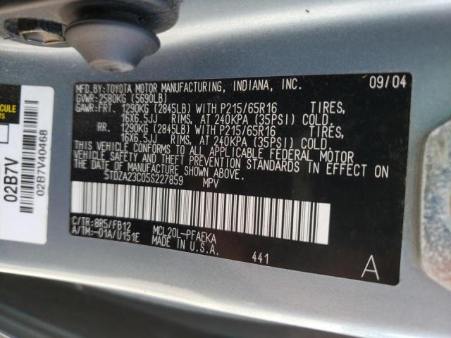 Photo 10 from auction – 2005 TOYOTA SIENNA CE with VIN 5TDZA23C05S227859