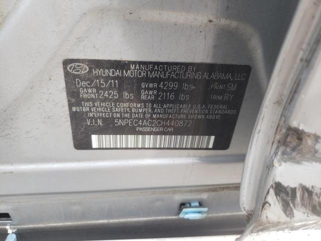 Photo 10 from auction – 2012 HYUNDAI SONATA SE with VIN 5NPEC4AC2CH440872