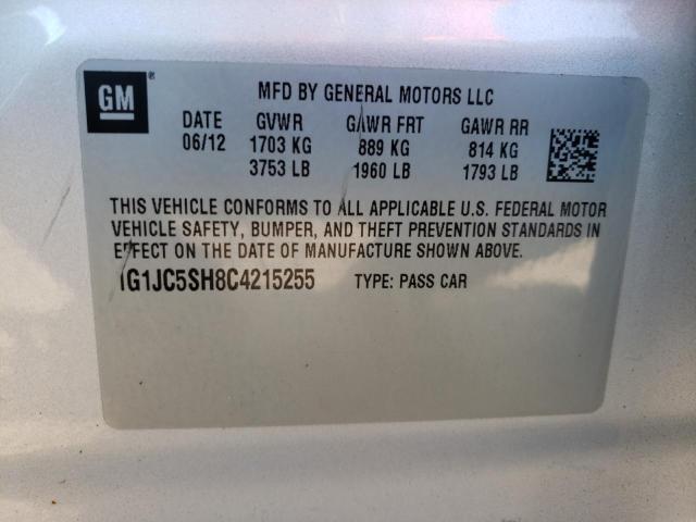 Photo 10 from auction – 2012 CHEVROLET SONIC LT with VIN 1G1JC5SH8C4215255