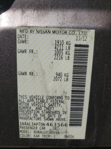 Photo 10 from auction – 2013 NISSAN ALTIMA 2.5 with VIN 1N4AL3AP7DN463566