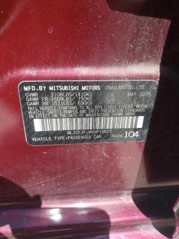 Photo 10 from auction – 2019 MITSUBISHI MIRAGE G4 with VIN ML32F3FJXKHF16627