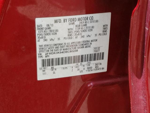 Photo 10 from auction – 2013 FORD EDGE LIMIT with VIN 2FMDK3K94DBC80238