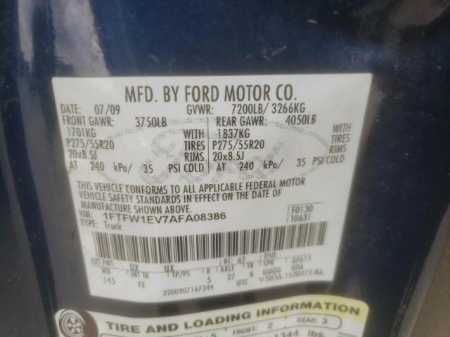 Photo 10 from auction – 2010 FORD F150 SUPER with VIN 1FTFW1EV7AFA08386