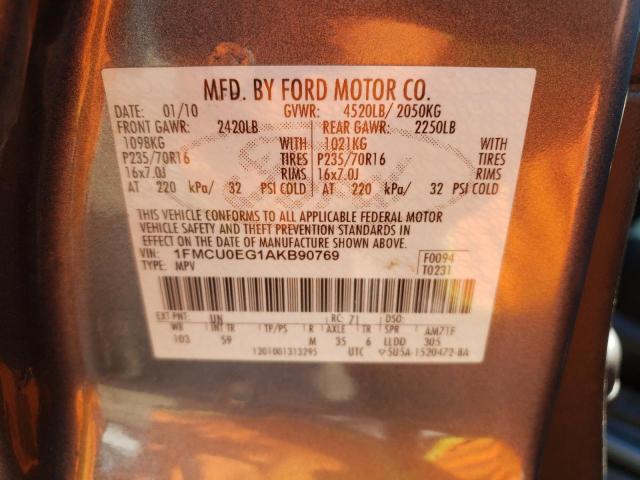 Zdjęcie 10 z aukcji – 2010 FORD ESCAPE LIM z VIN 1FMCU0EG1AKB90769