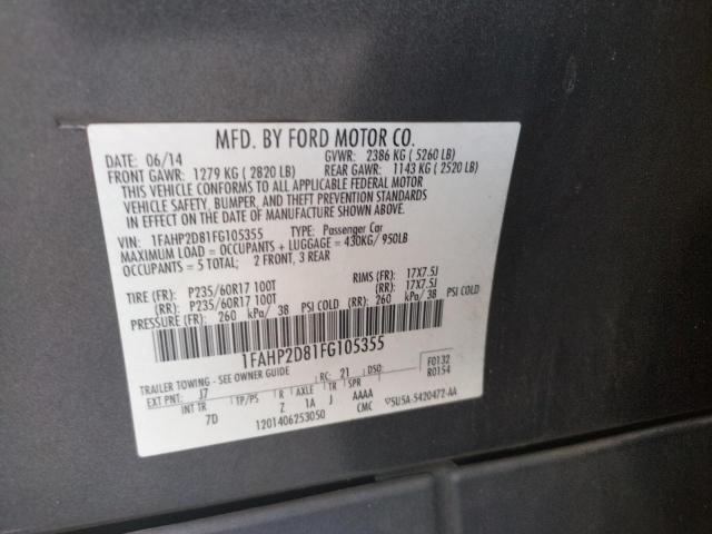 Photo 10 from auction – 2015 FORD TAURUS SE with VIN 1FAHP2D81FG105355