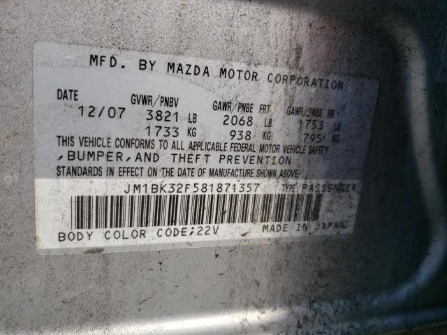 Photo 10 from auction – 2008 MAZDA 3 I with VIN JM1BK32F581871357