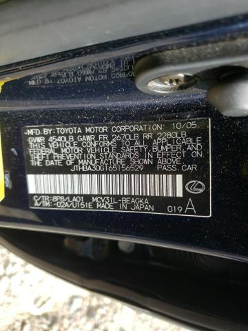 Photo 10 from auction – 2006 LEXUS ES 330 with VIN JTHBA30G165156529
