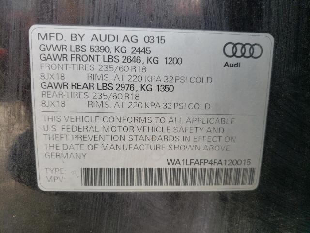 Photo 10 from auction – 2018 AUDI Q5 PREMIUM with VIN WA1LFAFP4FA120015