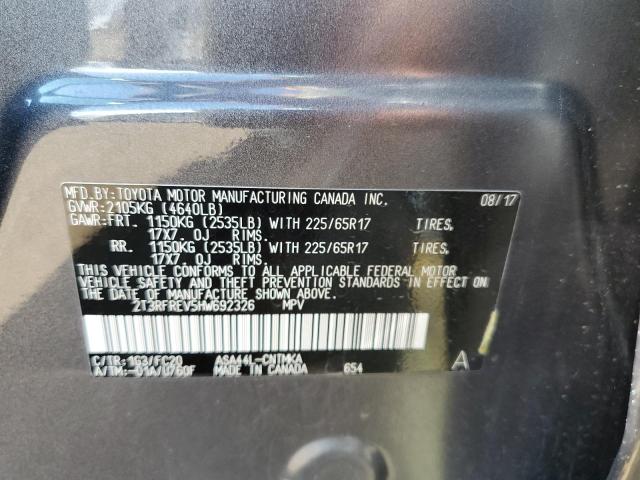 Photo 10 from auction – 2017 TOYOTA RAV4 XLE with VIN 2T3RFREV5HW692326