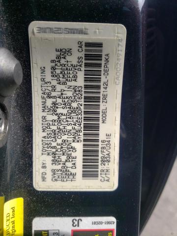 Photo 10 from auction – 2013 TOYOTA COROLLA BA with VIN 5YFBU4EE3DP216283