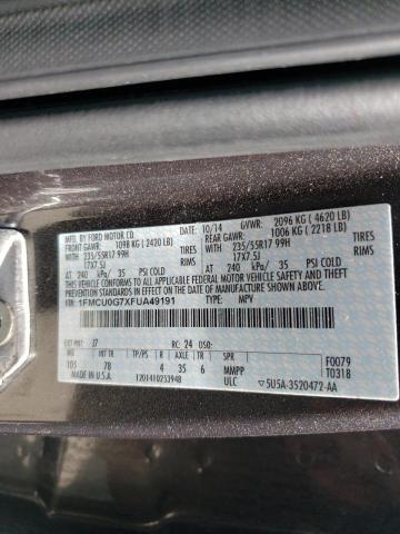 Photo 10 from auction – 2015 FORD ESCAPE SE with VIN 1FMCU0G7XFUA49191
