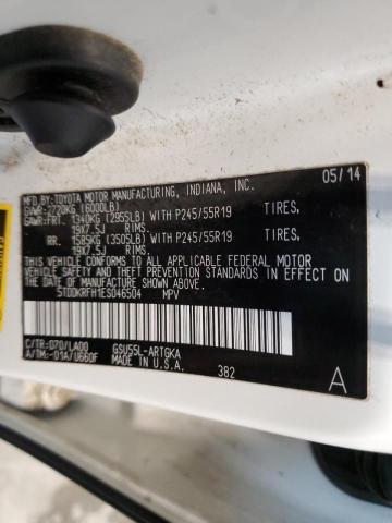 Photo 10 from auction – 2014 TOYOTA HIGHLANDER with VIN 5TDDKRFH1ES046504