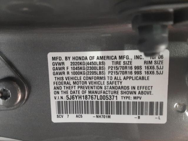 Photo 10 from auction – 2007 HONDA ELEMENT EX with VIN 5J6YH18767L005371