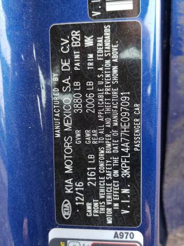 Photo 10 from auction – 2017 KIA FORTE LX with VIN 3KPFL4A77HE097091