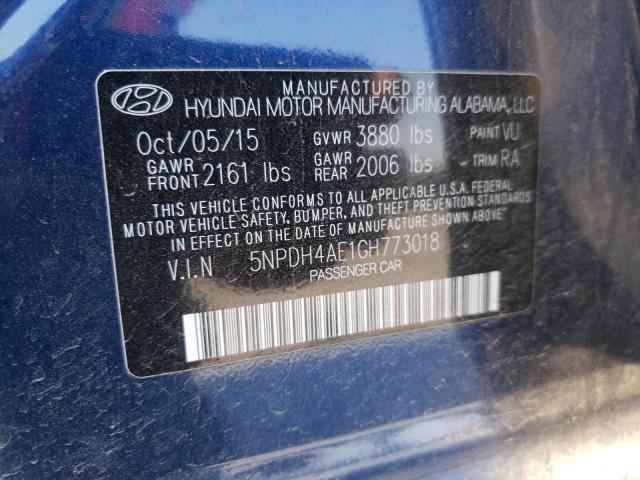 Photo 10 from auction – 2016 HYUNDAI ELANTRA SE with VIN 5NPDH4AE1GH773018
