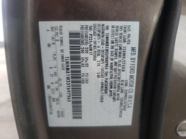 Photo 10 from auction – 2003 LINCOLN TOWN CAR E with VIN 1LNHM81W33Y697965
