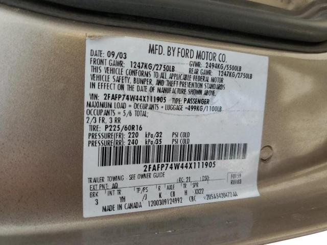 Photo 10 from auction – 2004 FORD CROWN VICT with VIN 2FAFP74W44X111905