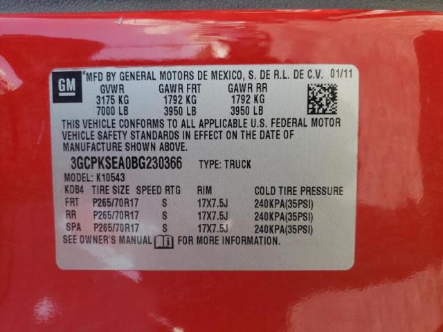 Photo 10 from auction – 2011 CHEVROLET SILVERADO with VIN 3GCPKSEA0BG230366
