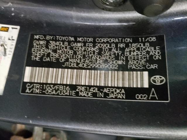 Photo 10 from auction – 2009 TOYOTA COROLLA BA with VIN JTDBL40E299089002