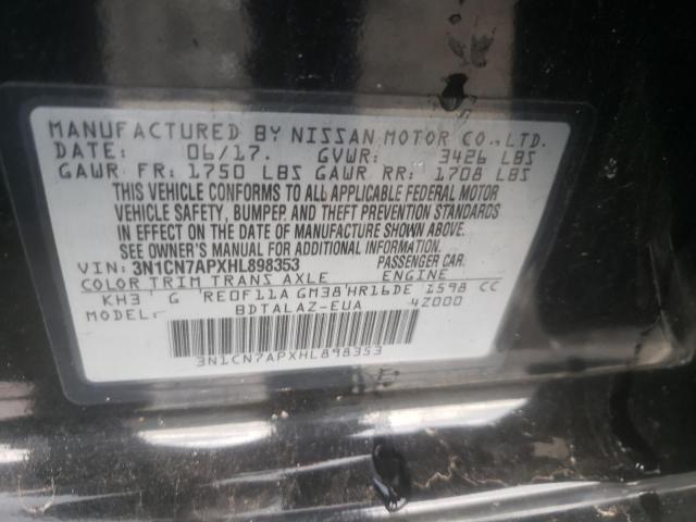 Photo 10 from auction – 2017 NISSAN VERSA S with VIN 3N1CN7APXHL898353