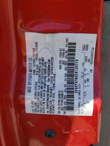 Photo 10 from auction – 2005 FORD FOCUS ZX5 with VIN 3FAFP37N45R139778