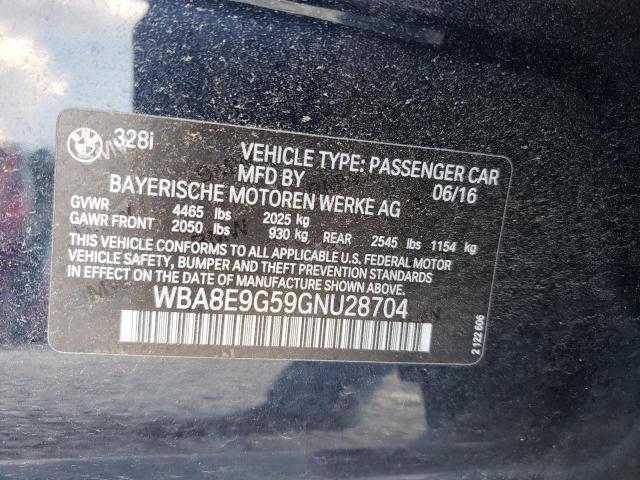 Photo 10 from auction – 2016 BMW 328 I SULE with VIN WBA8E9G59GNU28704