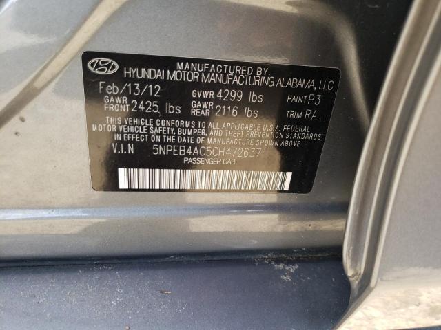 Photo 10 from auction – 2012 HYUNDAI SONATA GLS with VIN 5NPEB4AC5CH472637