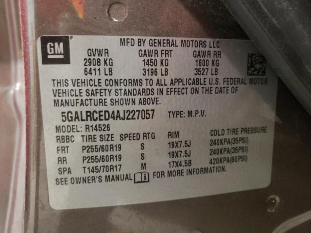 Photo 10 from auction – 2010 BUICK ENCLAVE CX with VIN 5GALRCED4AJ227057